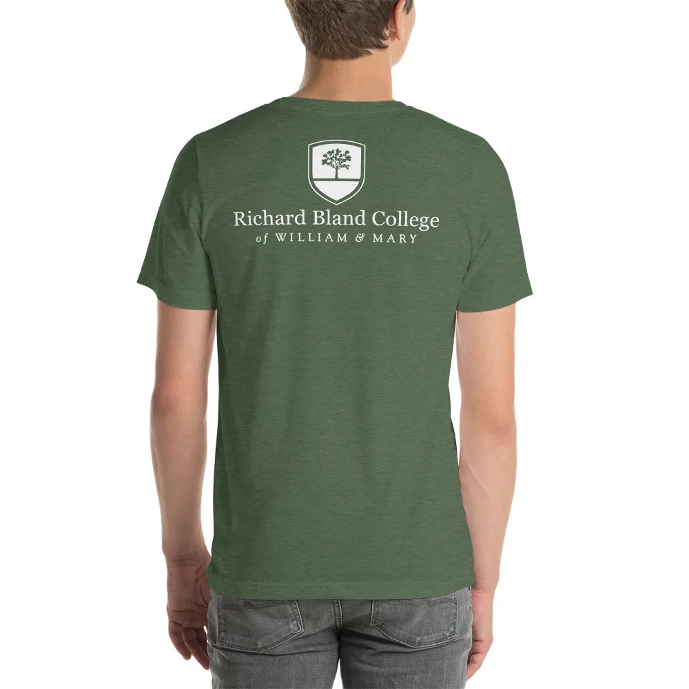 Short-Sleeve Richard Bland College Premium Unisex T-Shirt - Large Logo on Back/Small Logo on Front