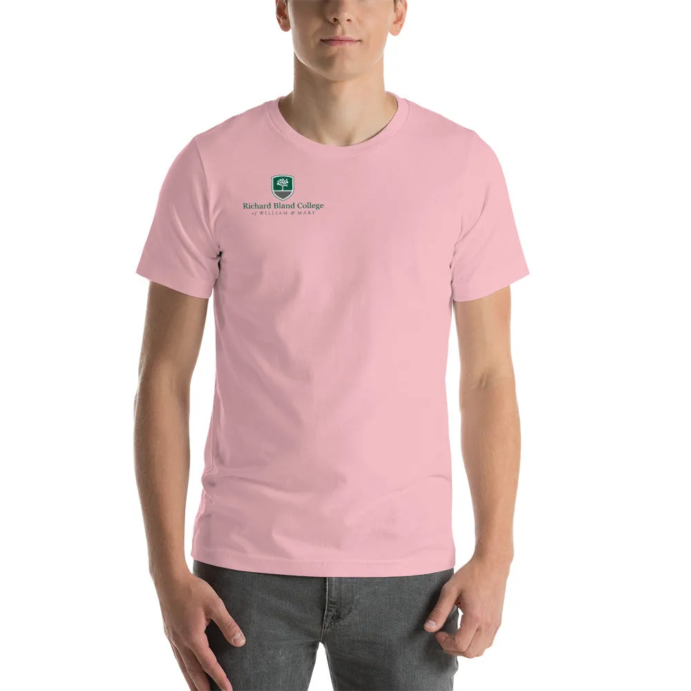 Short-Sleeve Richard Bland College Premium Unisex T-Shirt - Large Logo on Back/Small Logo on Front
