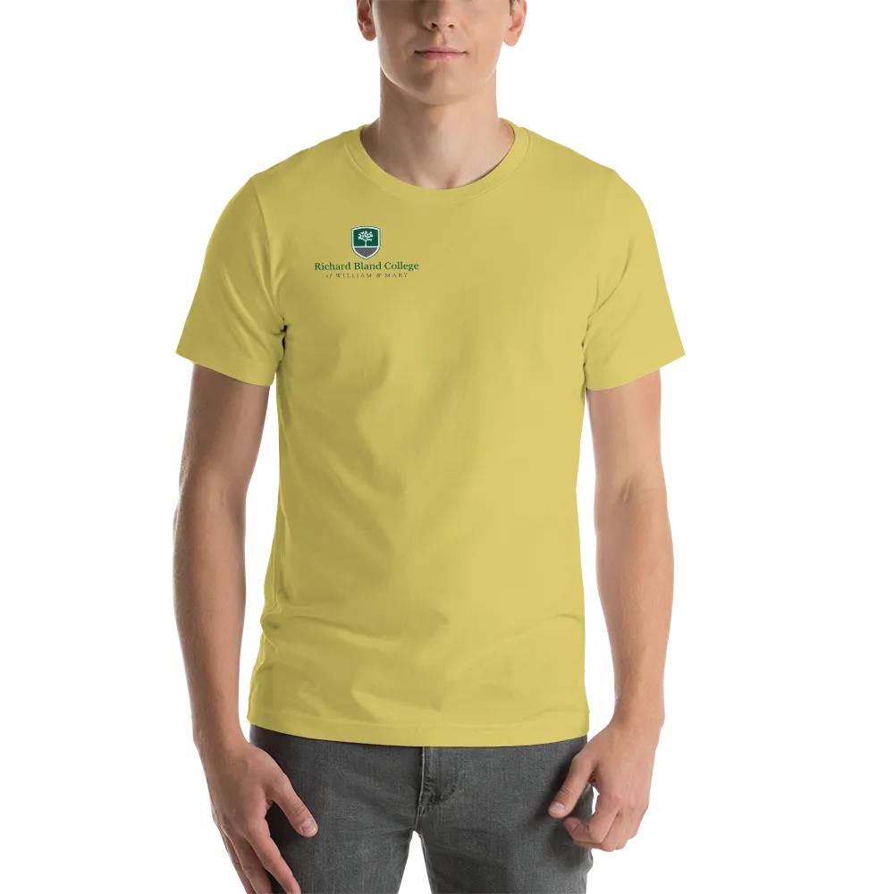 Short-Sleeve Richard Bland College Premium Unisex T-Shirt - Large Logo on Back/Small Logo on Front