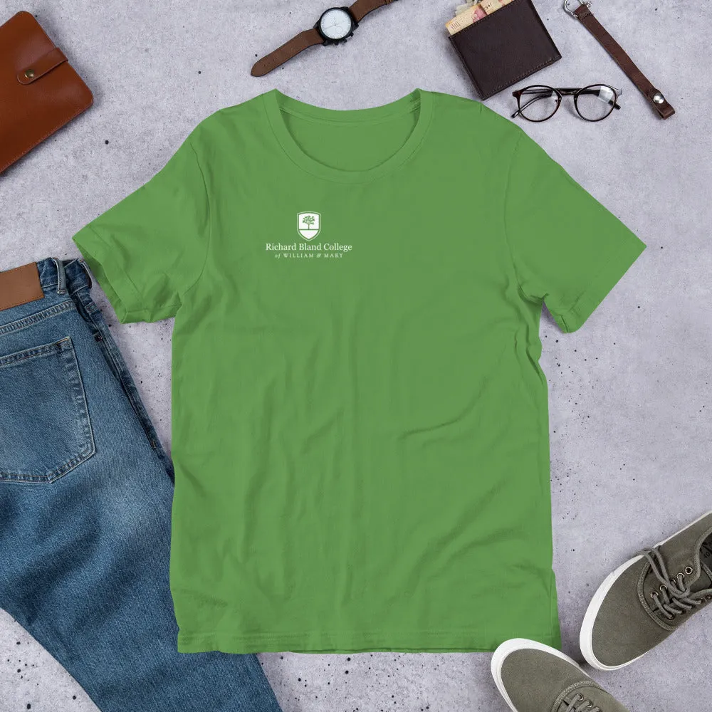 Short-Sleeve Richard Bland College Premium Unisex T-Shirt - Large Logo on Back/Small Logo on Front