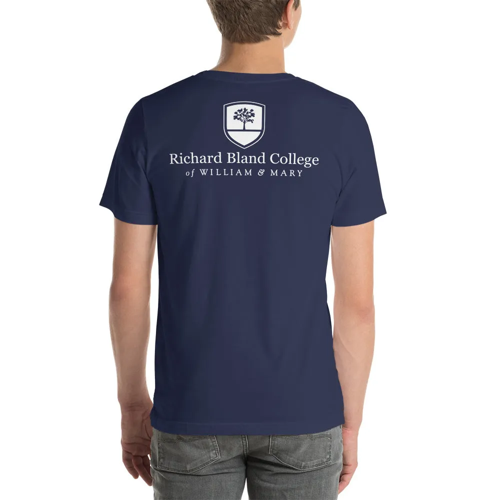 Short-Sleeve Richard Bland College Premium Unisex T-Shirt - Large Logo on Back/Small Logo on Front