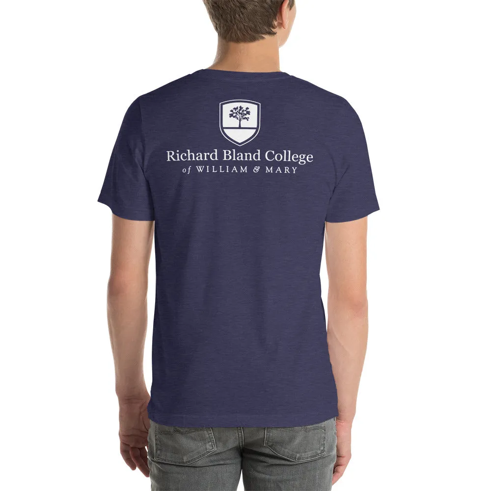 Short-Sleeve Richard Bland College Premium Unisex T-Shirt - Large Logo on Back/Small Logo on Front