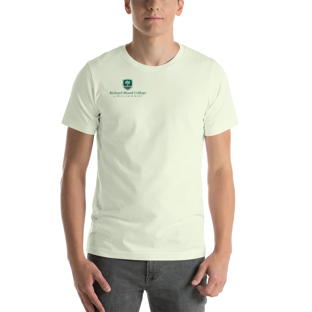 Short-Sleeve Richard Bland College Premium Unisex T-Shirt - Large Logo on Back/Small Logo on Front