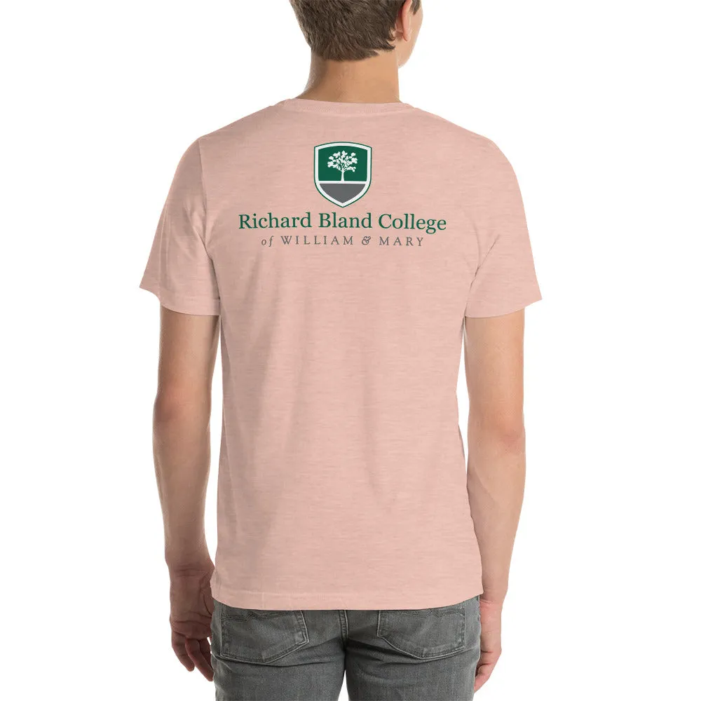 Short-Sleeve Richard Bland College Premium Unisex T-Shirt - Large Logo on Back/Small Logo on Front