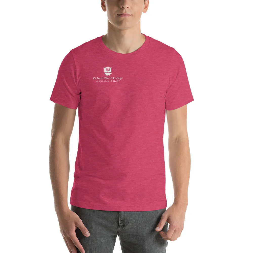 Short-Sleeve Richard Bland College Premium Unisex T-Shirt - Large Logo on Back/Small Logo on Front