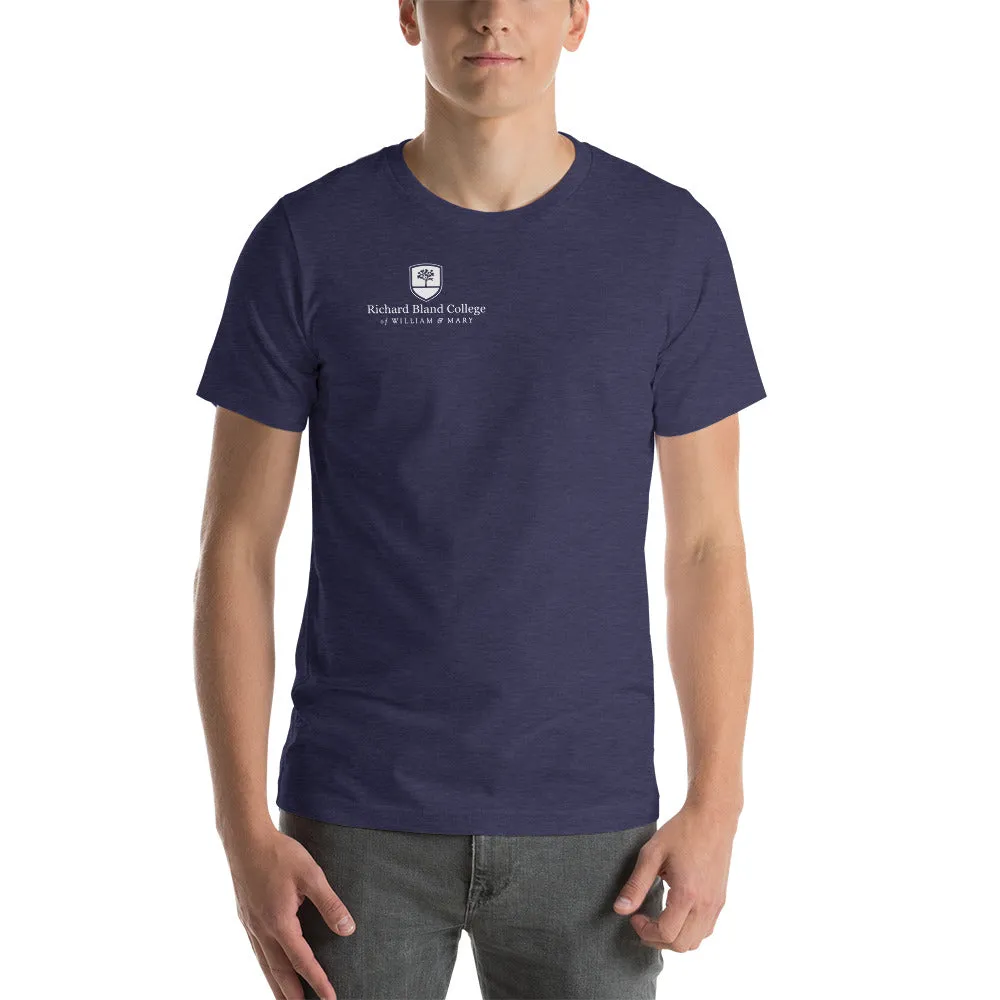 Short-Sleeve Richard Bland College Premium Unisex T-Shirt - Large Logo on Back/Small Logo on Front