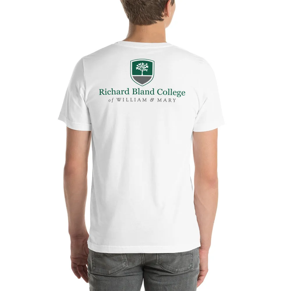 Short-Sleeve Richard Bland College Premium Unisex T-Shirt - Large Logo on Back/Small Logo on Front