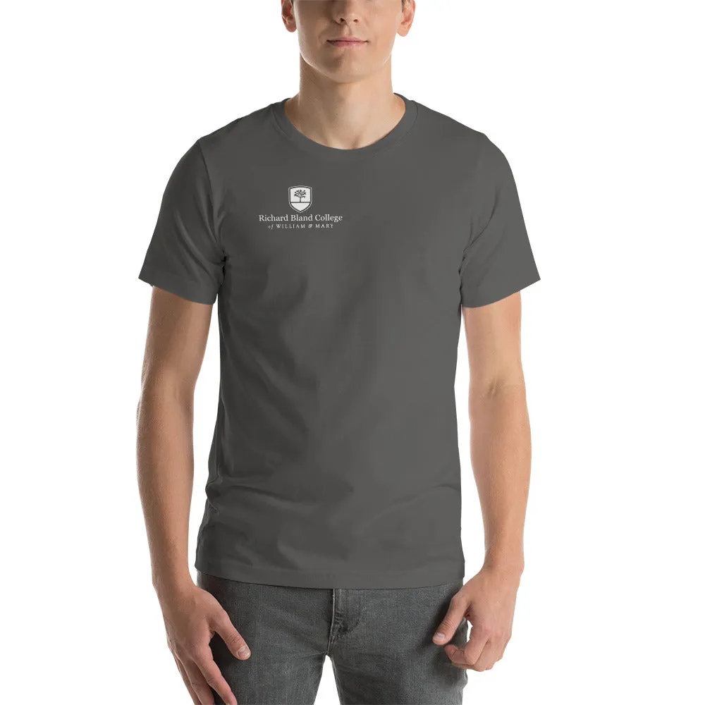 Short-Sleeve Richard Bland College Premium Unisex T-Shirt - Large Logo on Back/Small Logo on Front