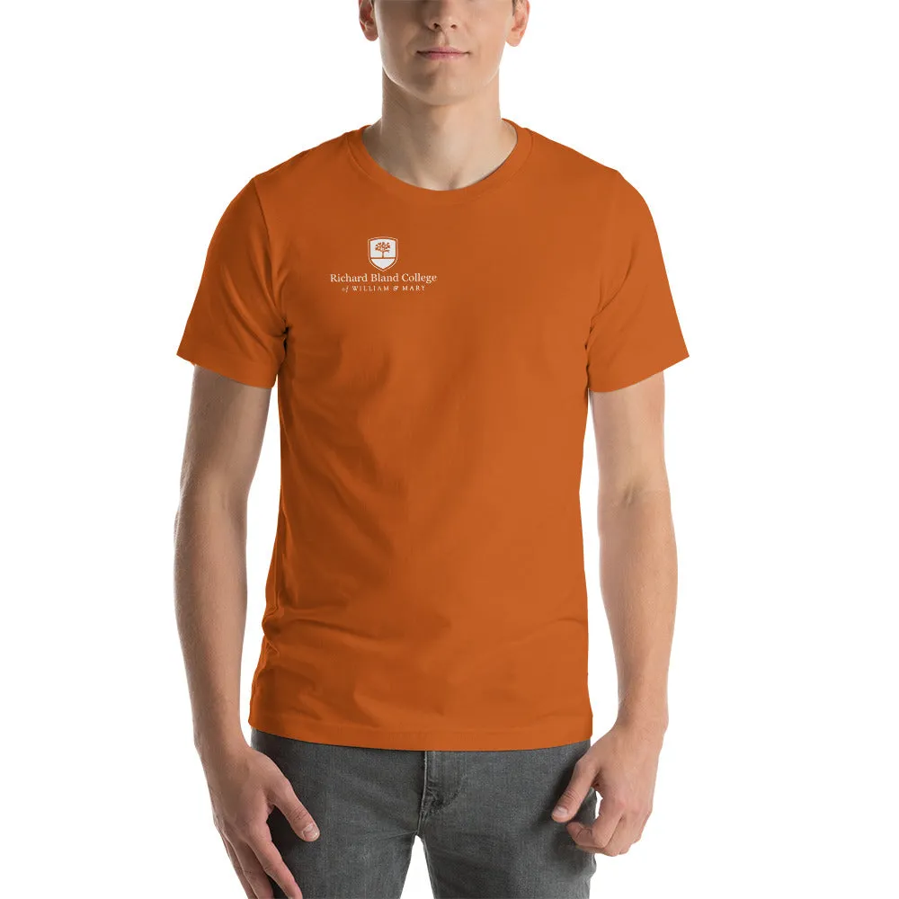 Short-Sleeve Richard Bland College Premium Unisex T-Shirt - Large Logo on Back/Small Logo on Front
