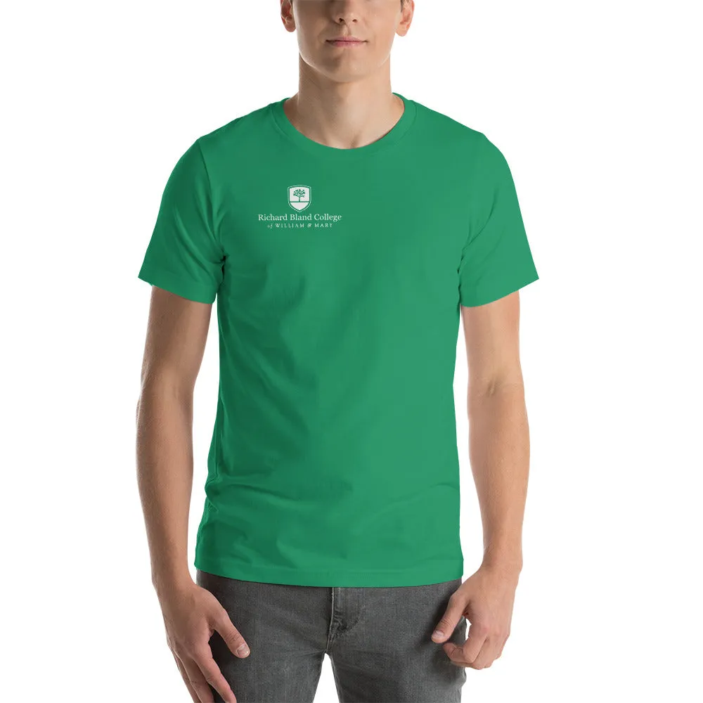 Short-Sleeve Richard Bland College Premium Unisex T-Shirt - Large Logo on Back/Small Logo on Front