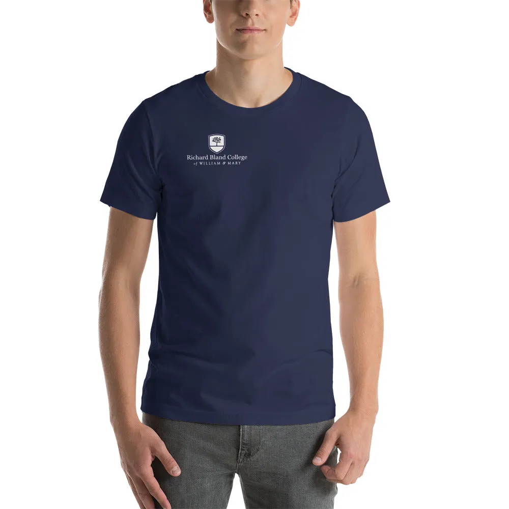 Short-Sleeve Richard Bland College Premium Unisex T-Shirt - Large Logo on Back/Small Logo on Front