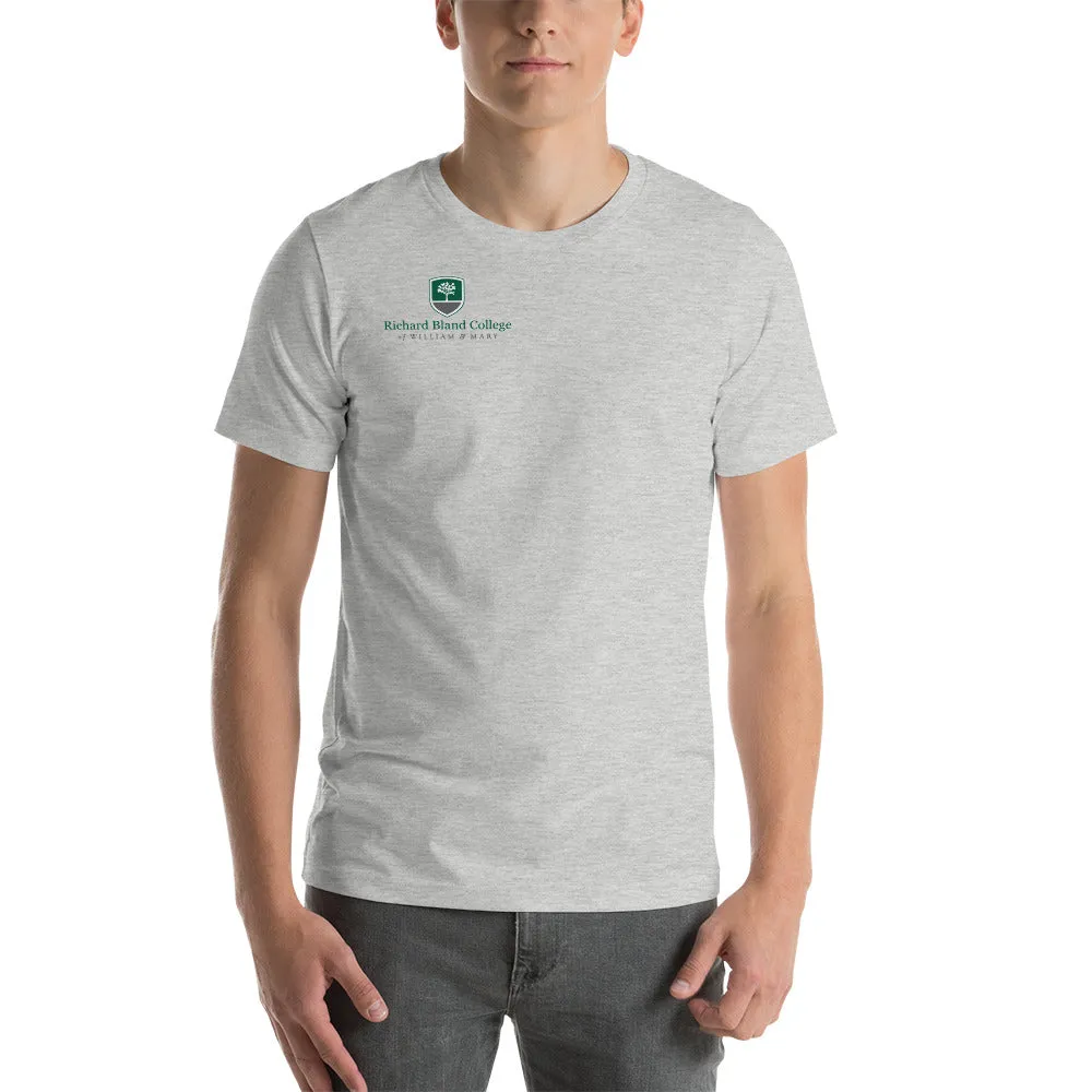 Short-Sleeve Richard Bland College Premium Unisex T-Shirt - Large Logo on Back/Small Logo on Front