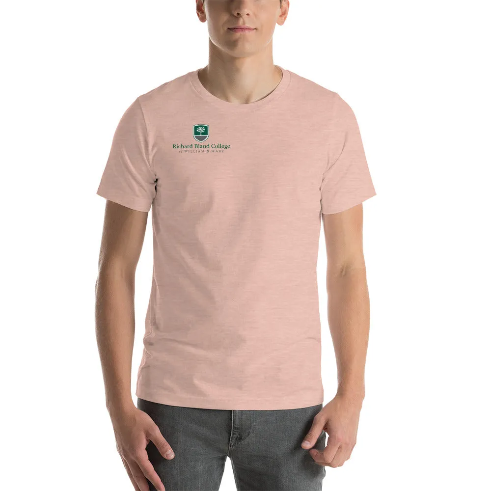 Short-Sleeve Richard Bland College Premium Unisex T-Shirt - Large Logo on Back/Small Logo on Front