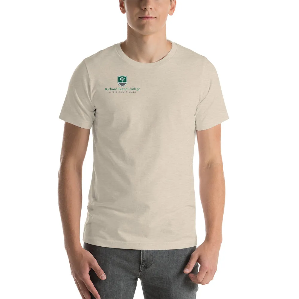 Short-Sleeve Richard Bland College Premium Unisex T-Shirt - Large Logo on Back/Small Logo on Front