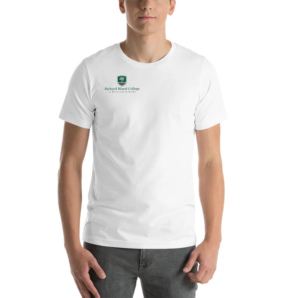 Short-Sleeve Richard Bland College Premium Unisex T-Shirt - Large Logo on Back/Small Logo on Front