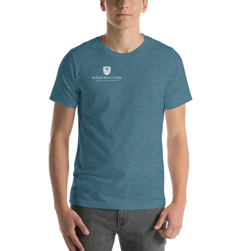 Short-Sleeve Richard Bland College Premium Unisex T-Shirt - Large Logo on Back/Small Logo on Front