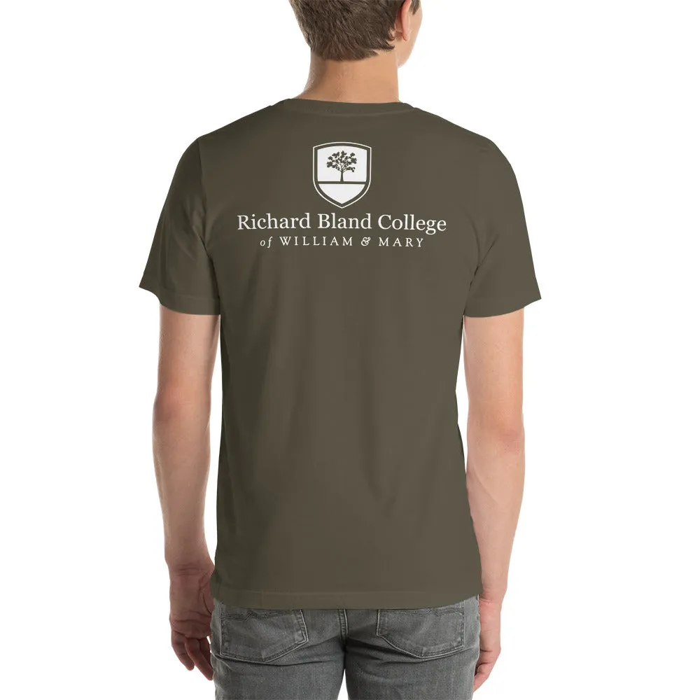 Short-Sleeve Richard Bland College Premium Unisex T-Shirt - Large Logo on Back/Small Logo on Front