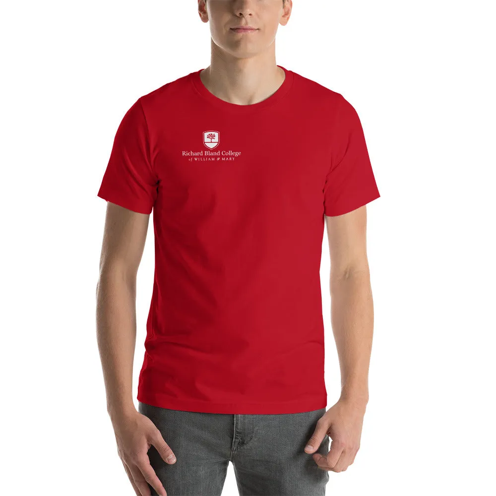 Short-Sleeve Richard Bland College Premium Unisex T-Shirt - Large Logo on Back/Small Logo on Front