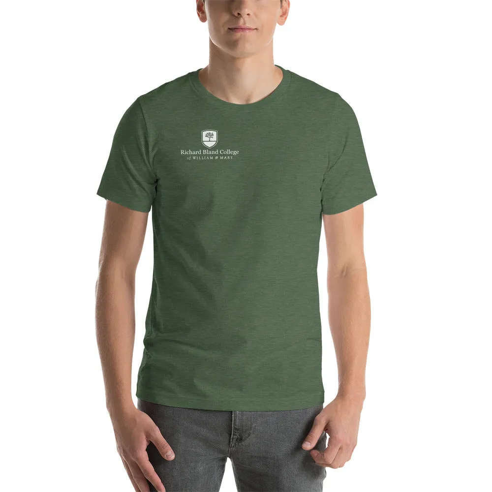 Short-Sleeve Richard Bland College Premium Unisex T-Shirt - Large Logo on Back/Small Logo on Front