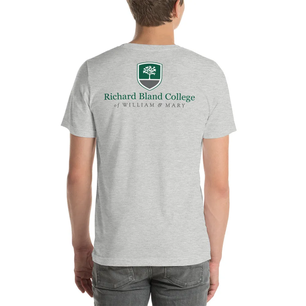 Short-Sleeve Richard Bland College Premium Unisex T-Shirt - Large Logo on Back/Small Logo on Front