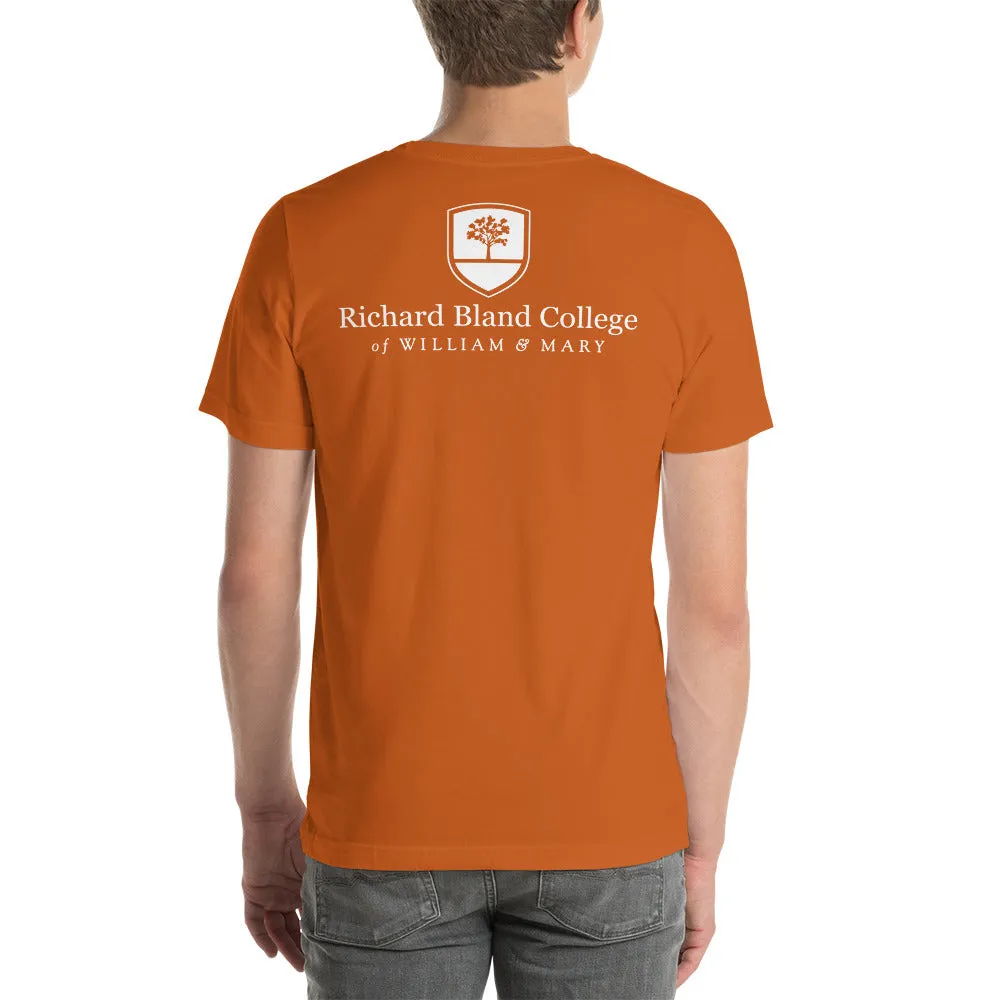 Short-Sleeve Richard Bland College Premium Unisex T-Shirt - Large Logo on Back/Small Logo on Front
