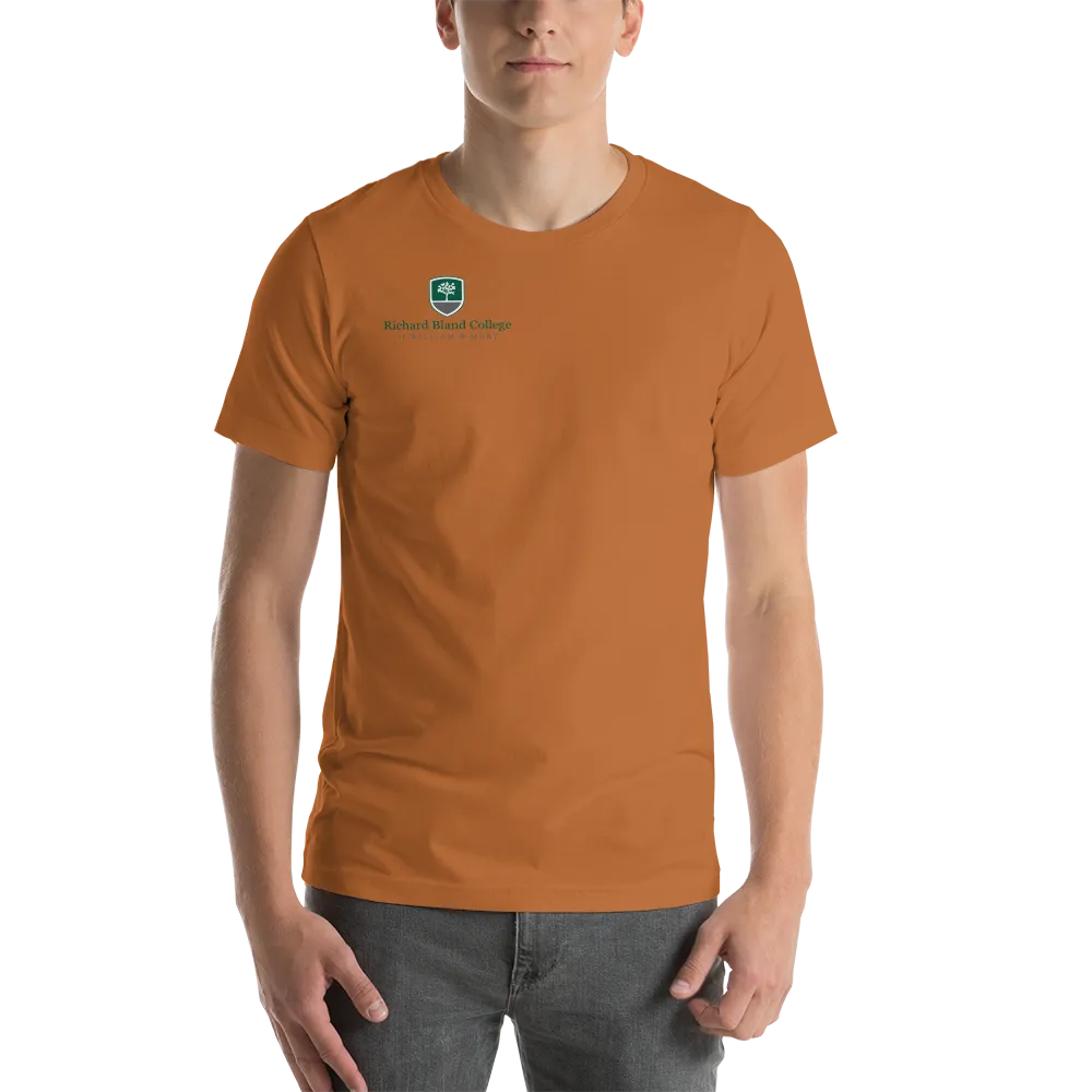 Short-Sleeve Richard Bland College Premium Unisex T-Shirt - Large Logo on Back/Small Logo on Front