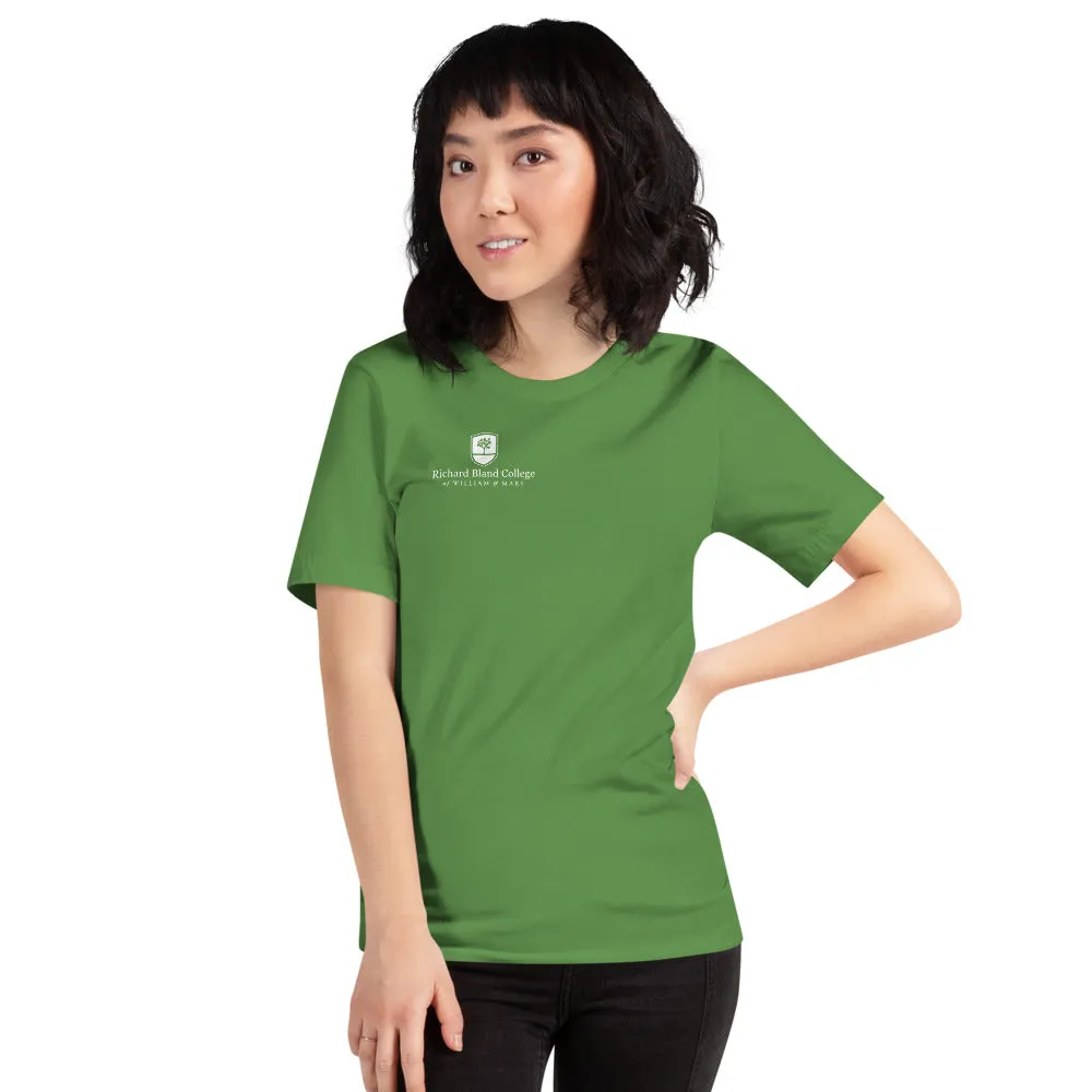 Short-Sleeve Richard Bland College Premium Unisex T-Shirt - Large Logo on Back/Small Logo on Front