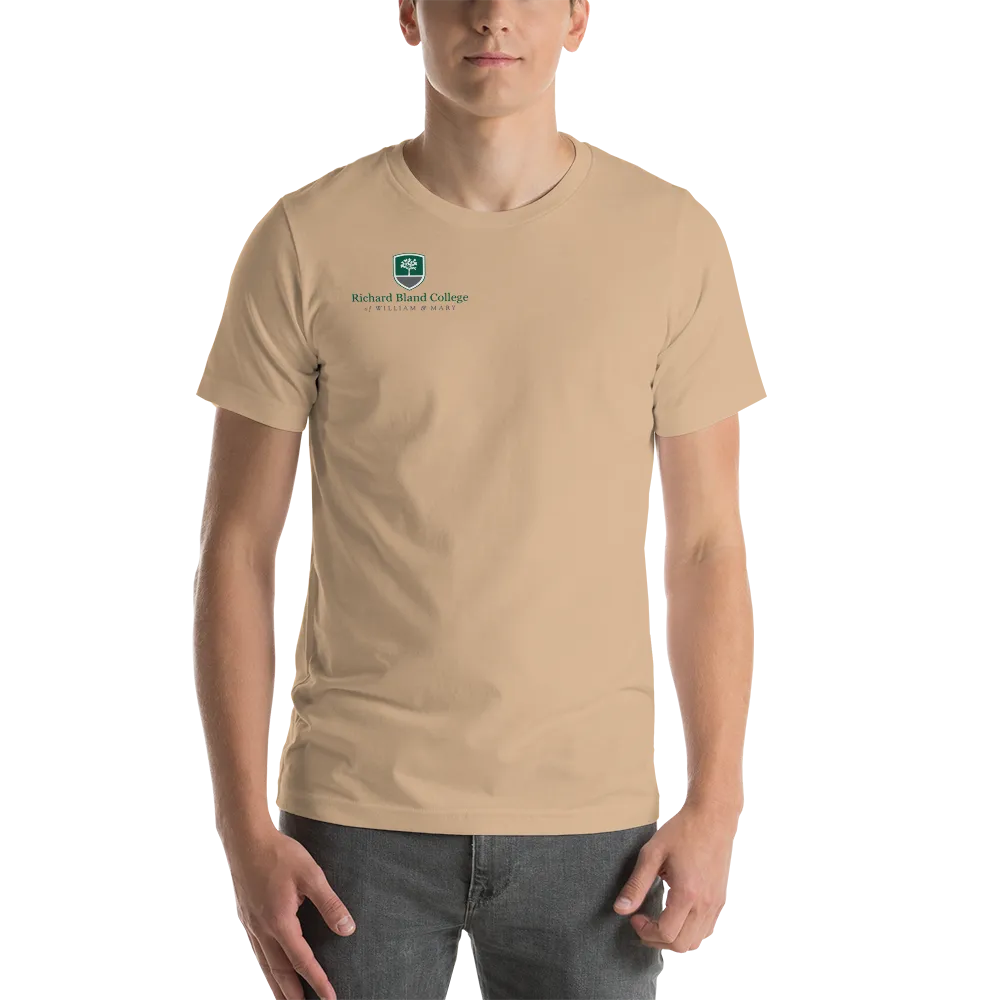 Short-Sleeve Richard Bland College Premium Unisex T-Shirt - Large Logo on Back/Small Logo on Front