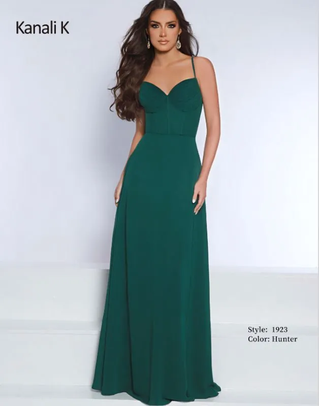 Size 10 Kanali K 1923 Hunter Green Bridesmaid Dress