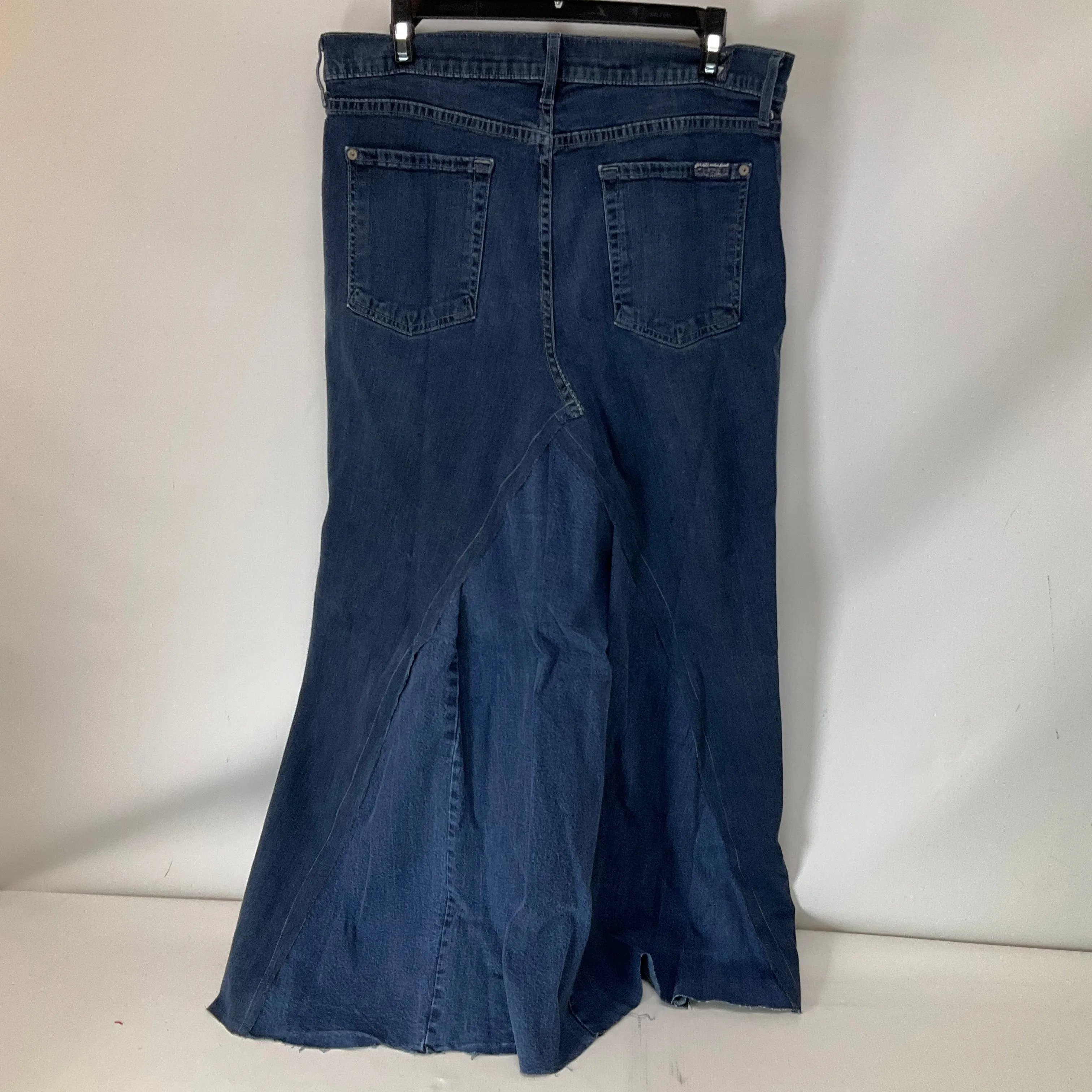 Skirt Maxi By 7 For All Mankind In Blue Denim, Size: 12