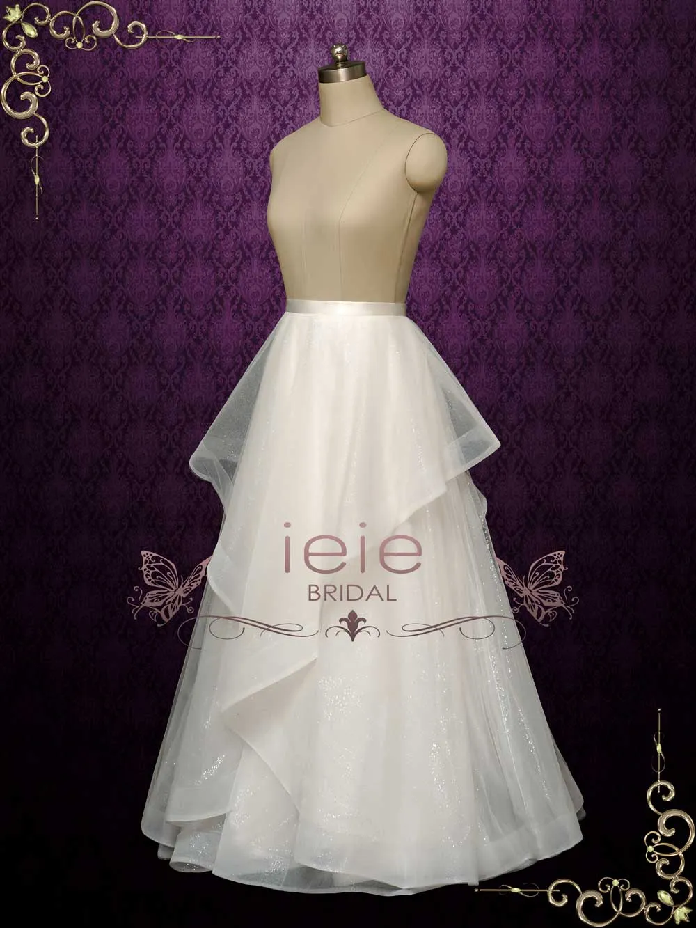 Slim A-line Ruffle Wedding Skirt ARWEN