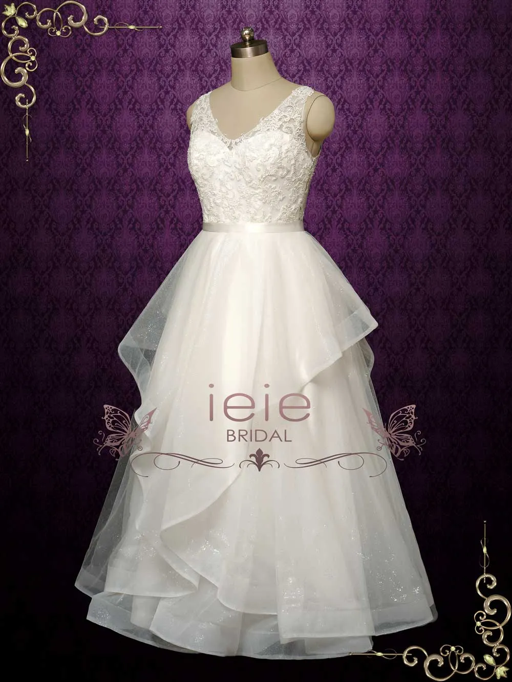 Slim A-line Ruffle Wedding Skirt ARWEN