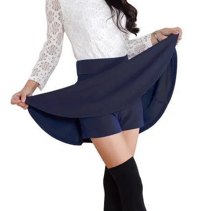 Solid A-Line Mini Skirt