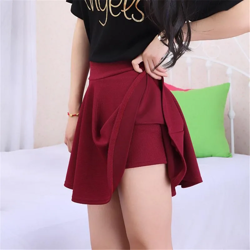 Solid A-Line Mini Skirt