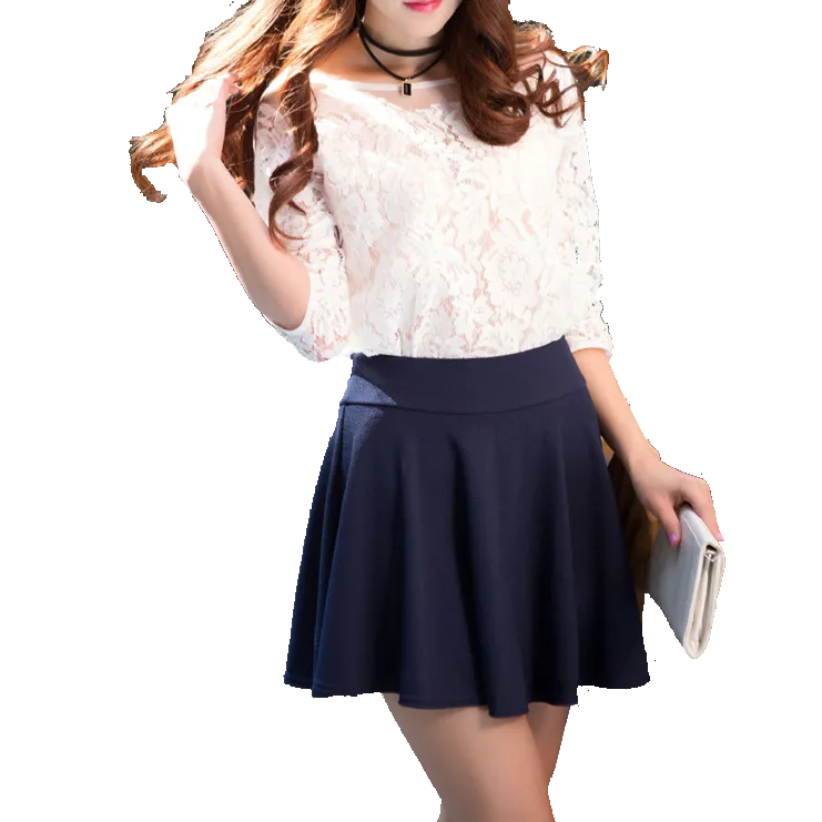 Solid A-Line Mini Skirt
