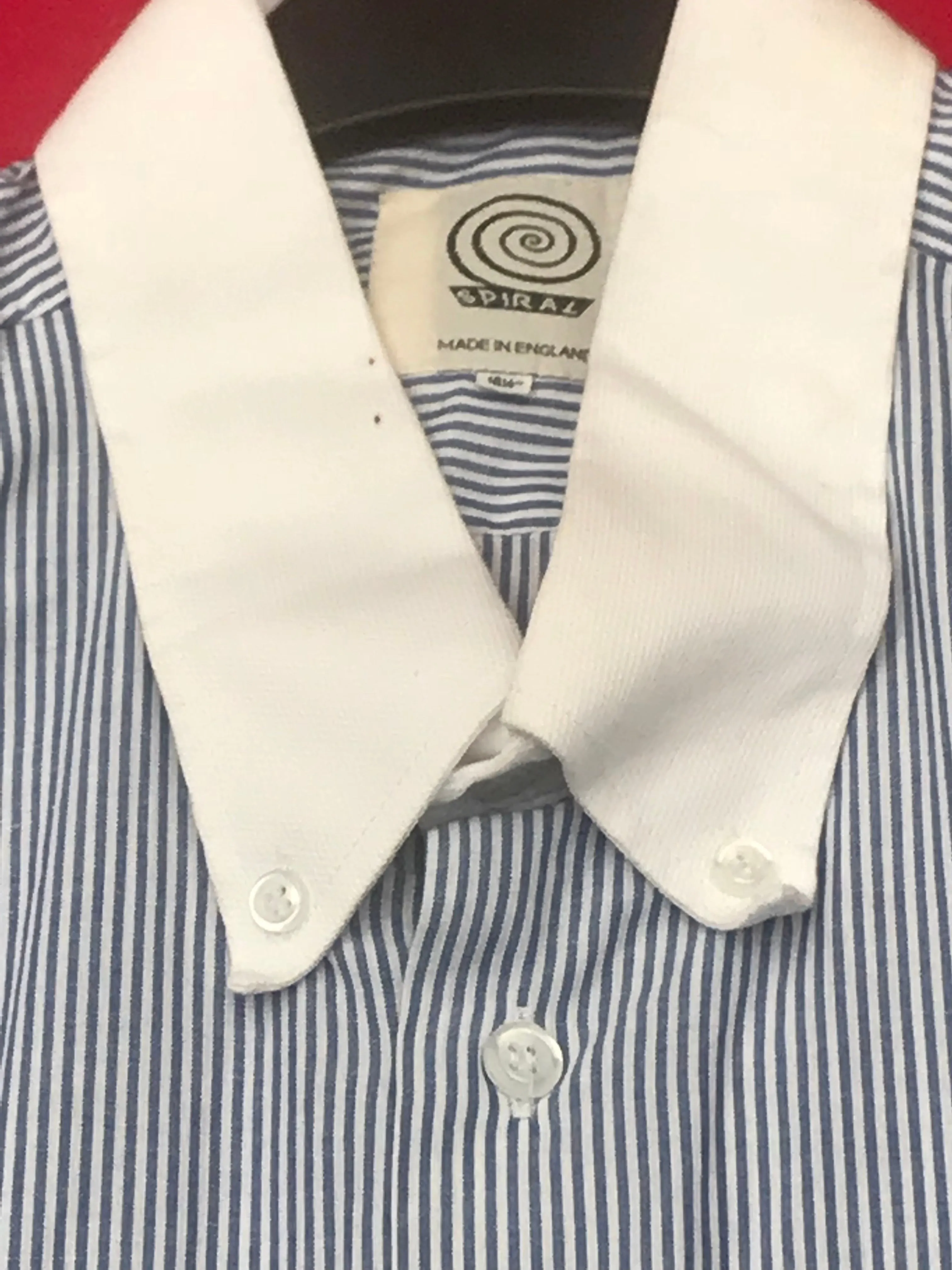 Spiral size 16 Striped shirt blue and white FREE POSTAGE