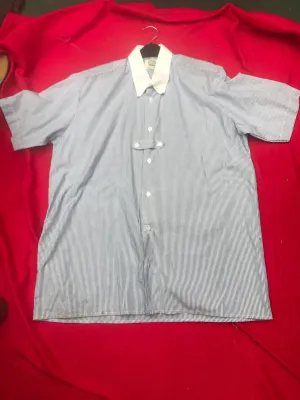 Spiral size 16 Striped shirt blue and white FREE POSTAGE