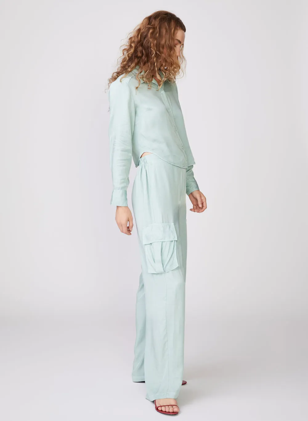 Stateside Viscose Satin Cargo Pant