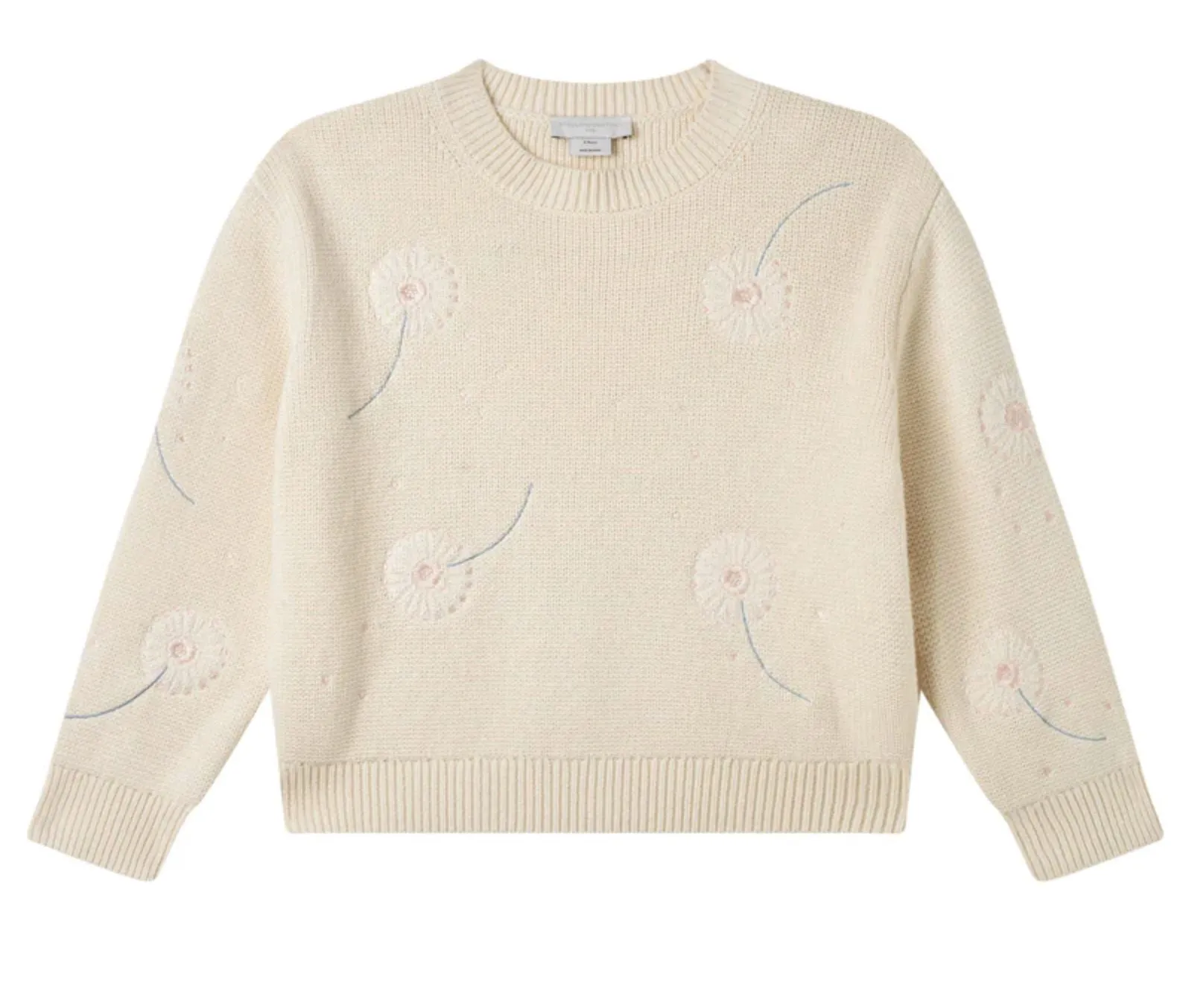 Stella McCartney Kids Knit Sweater With Embroidered Dandelions