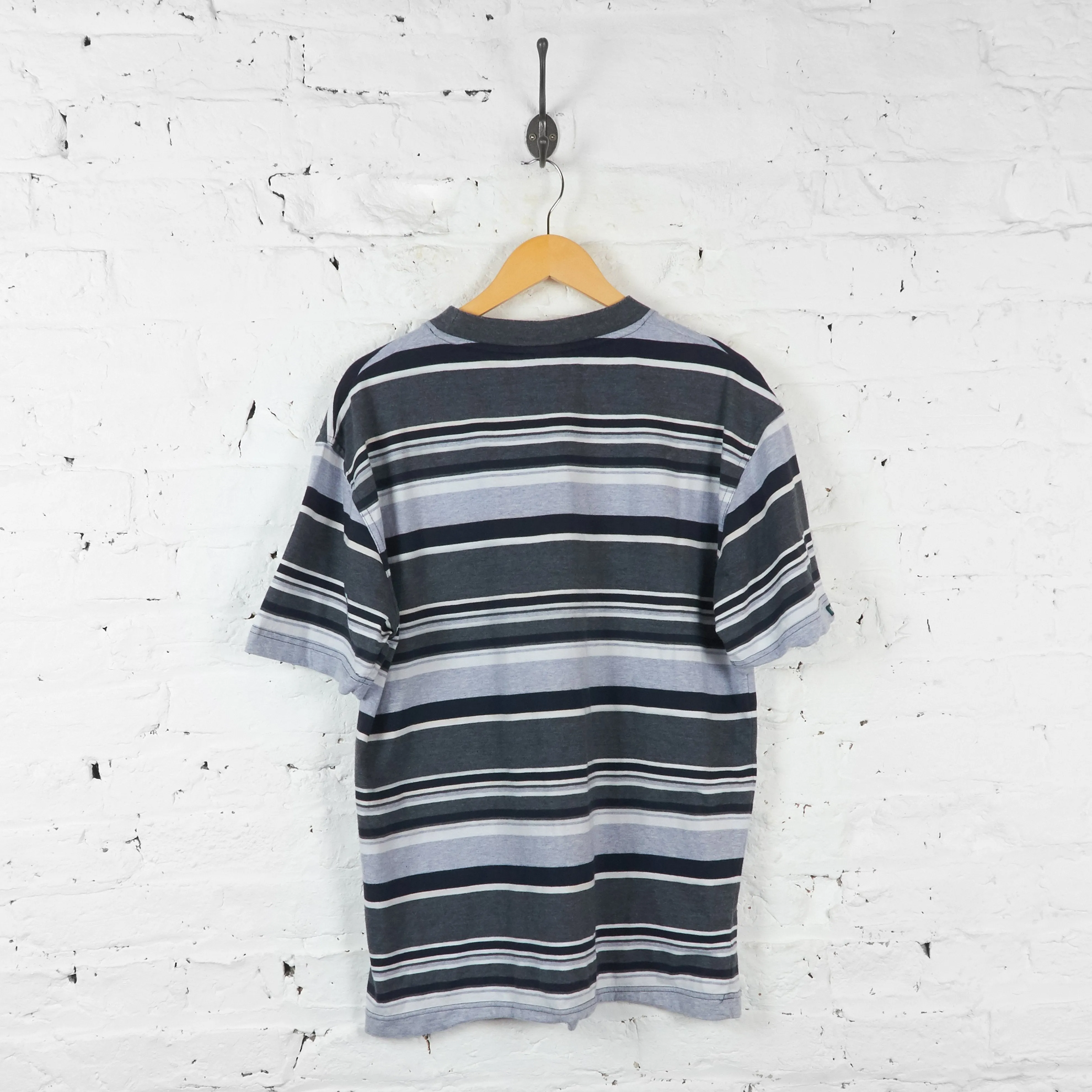 Striped 90s Kickers T Shirt - Grey - M