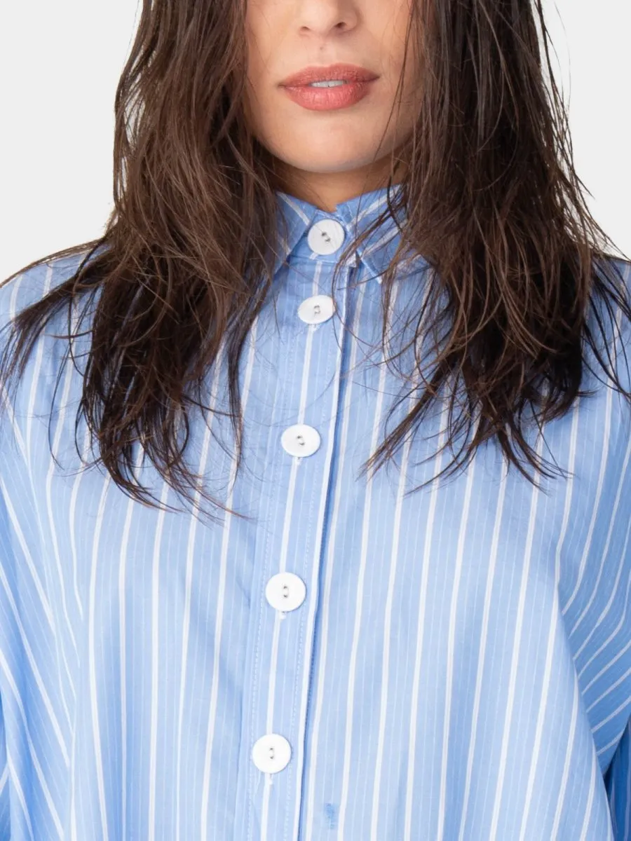 Striped Collared Cotton Button Up