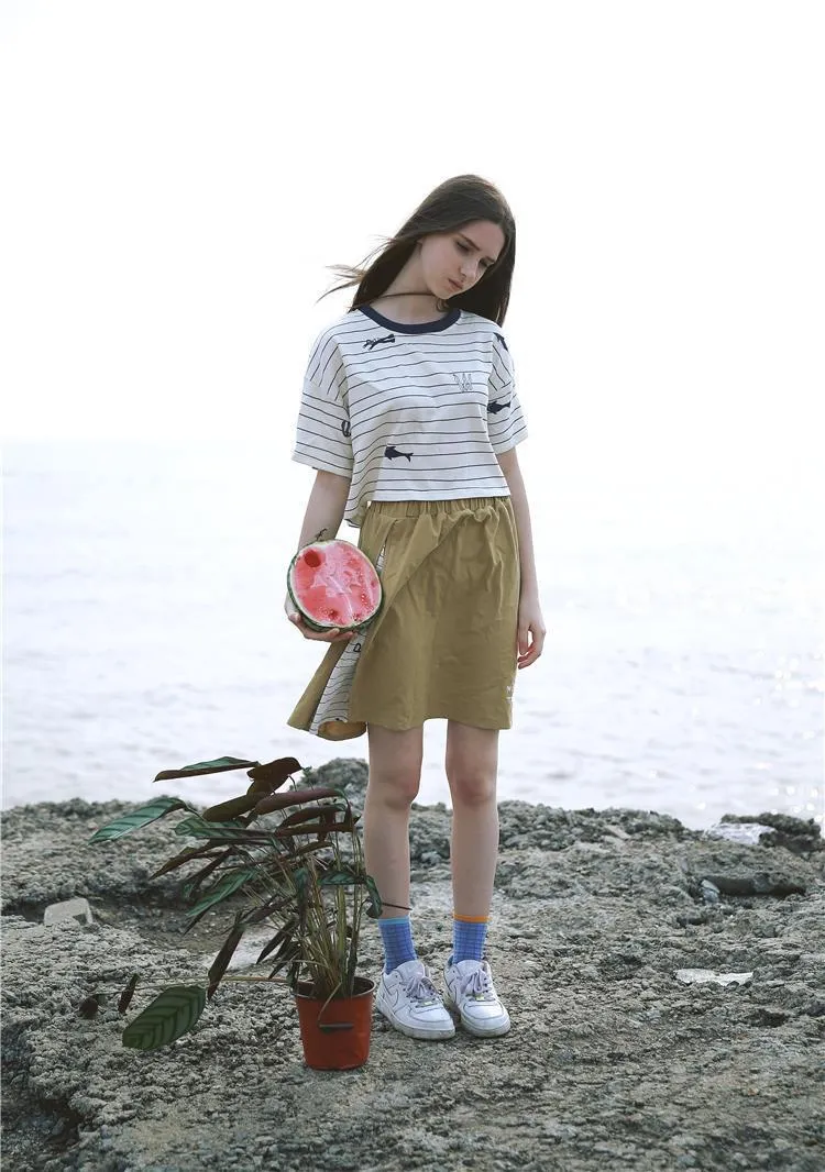 Striped Crop T-Shirt