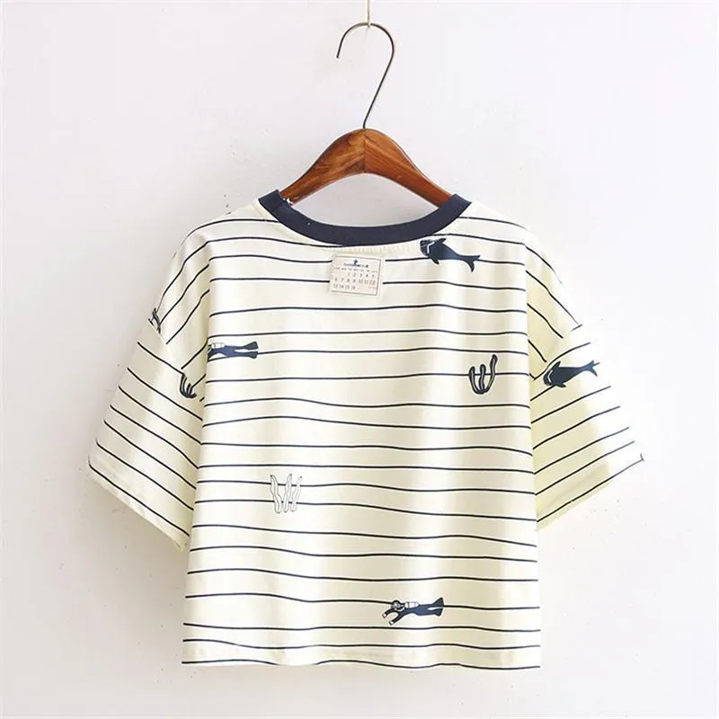 Striped Crop T-Shirt