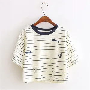 Striped Crop T-Shirt