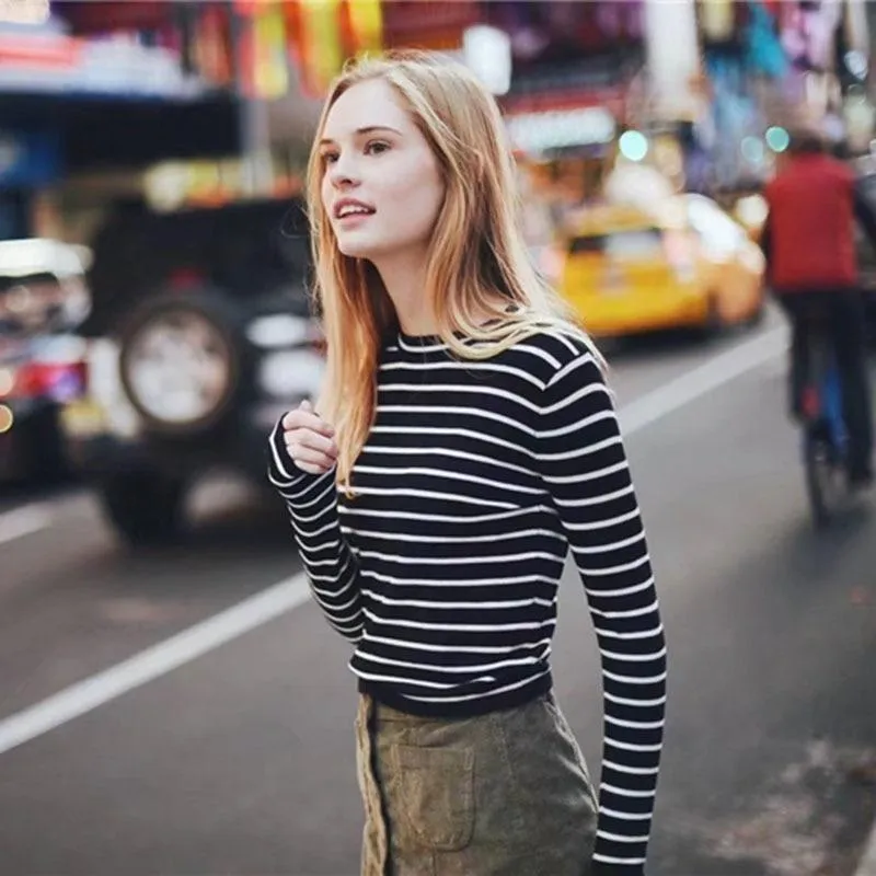 Striped Long Sleeve O-Neck Shirt