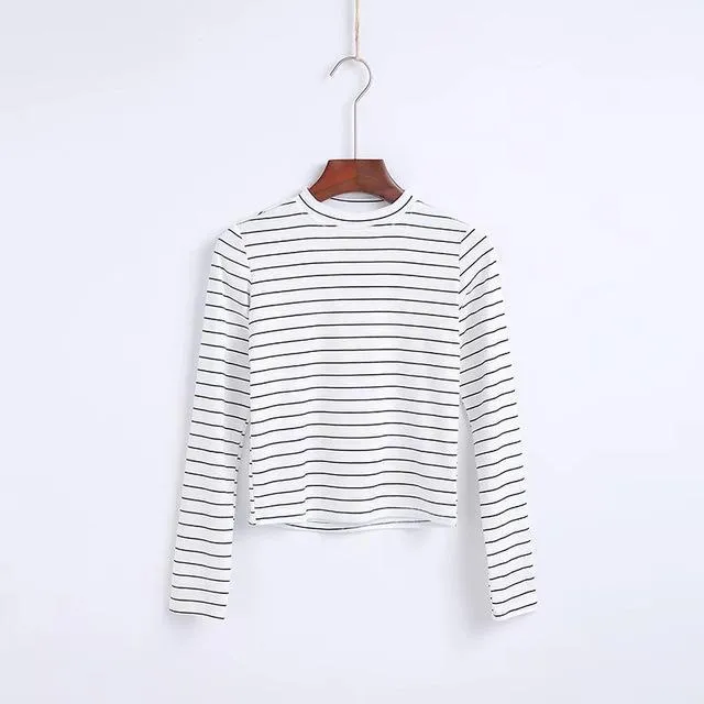 Striped Long Sleeve O-Neck Shirt