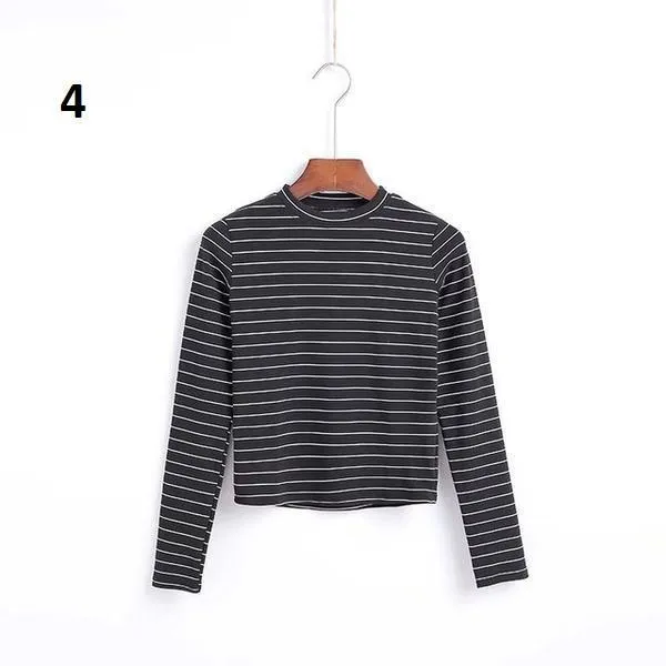 Striped Long Sleeve O-Neck Shirt