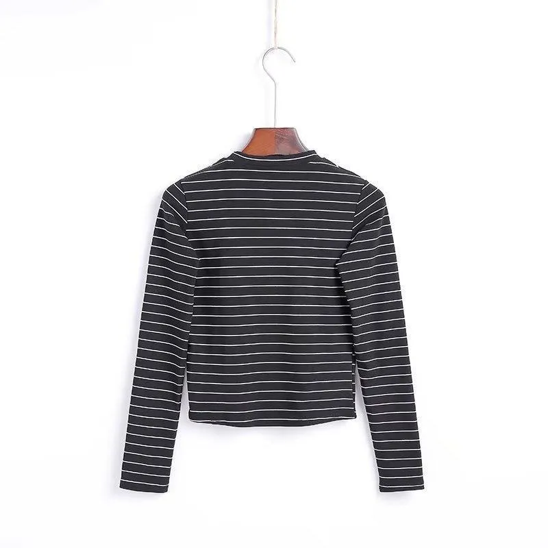 Striped Long Sleeve O-Neck Shirt