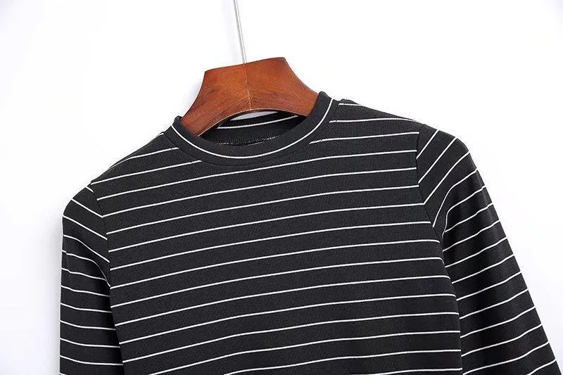 Striped Long Sleeve O-Neck Shirt