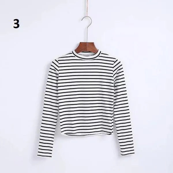 Striped Long Sleeve O-Neck Shirt